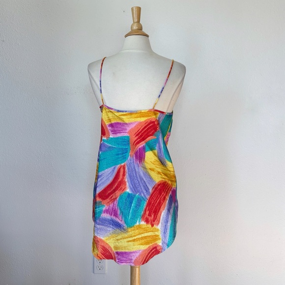 Vintage Colorful Abstract Satin Slip - Picture 4 of 8